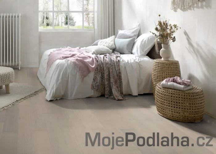 Dýhovaná dřevěná podlaha ParKy Milk Oak Rustic Light