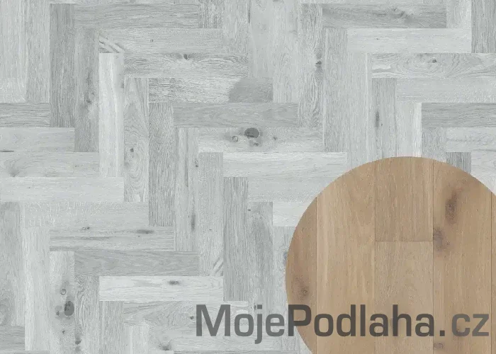 Masivní dřevěná podlaha Esco 002N Přírodní bílá