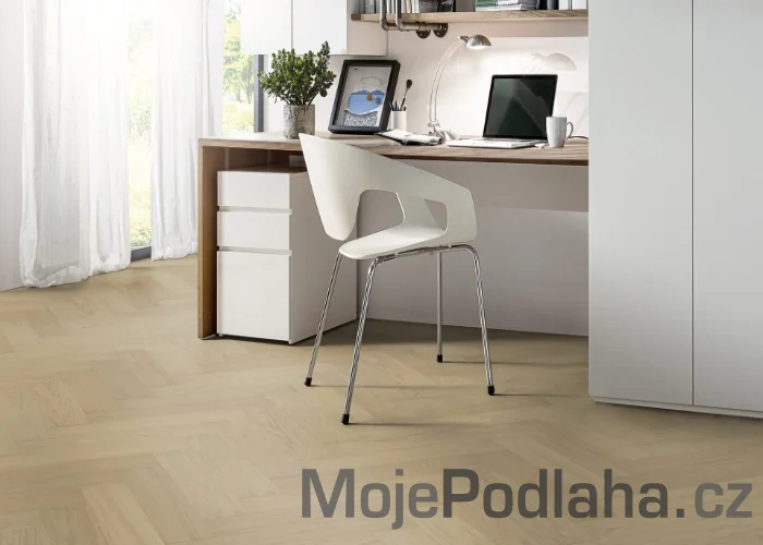 Dýhovaná dřevěná podlaha ParKy Swing Ivory Oak Premium - levý
