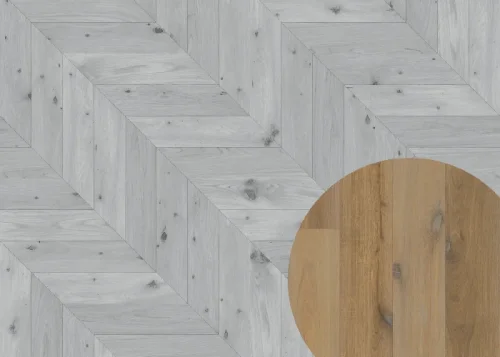 Třívrstvá dřevěná podlaha Esco Soft Tone Chevron 042A Smoked Beige Original