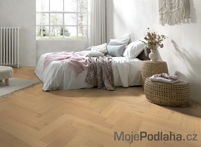 Dýhovaná dřevěná podlaha ParKy Sand Oak Rustic Light - levý