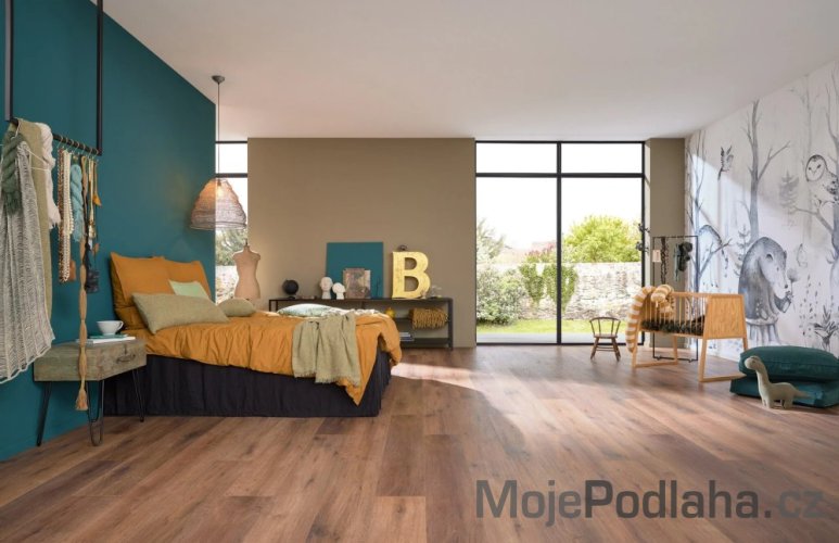 Eko plovoucí vinylová podlaha Wineo Purline 1000 wood XL Rustic Oak Nougat HDF
