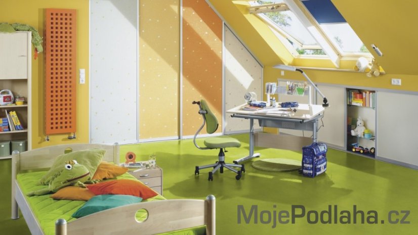 Eko vinylová podlaha lepená Wineo Purline 1500 Roll Chip Apple Green