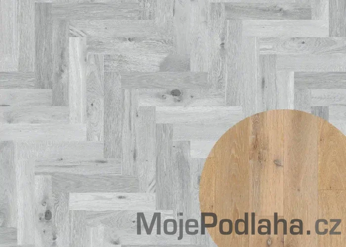 Masivní dřevěná podlaha Esco 002A Kouřová bílá