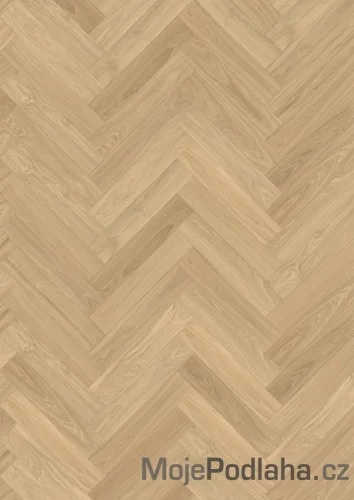 Dvouvrstvá dřevěná podlaha Kährs Herringbone Dub AB DIM bílý