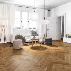 Třívrstvá dřevěná podlaha Alpod Artisan Chevrone Dub Bordeaux