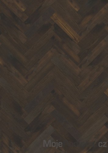 Dvouvrstvá dřevěná podlaha Kährs Herringbone Dub CD kouřový tmavý