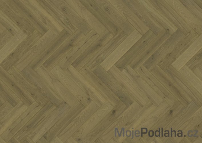 Dvouvrstvá dřevěná podlaha Kährs Herringbone Dub CD kouřový šedý