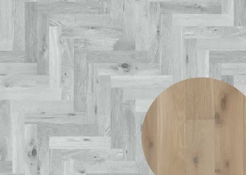 Masivní dřevěná podlaha Esco 002N Přírodní bílá