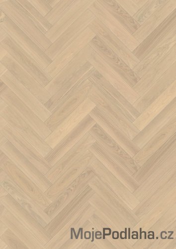 Dvouvrstvá dřevěná podlaha Kährs Herringbone Dub AB krémově bílý