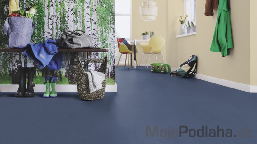 Eko vinylová podlaha lepená Wineo Purline 1500 Roll Chip Navi Blue