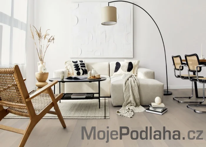 Dýhovaná dřevěná podlaha ParKy Milk Oak Rustic Light