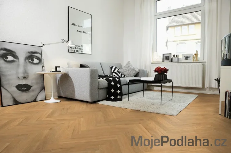 Eko vinylová podlaha lepená Wineo Purline 1200 wood XS Herringbone Let's Go Max
