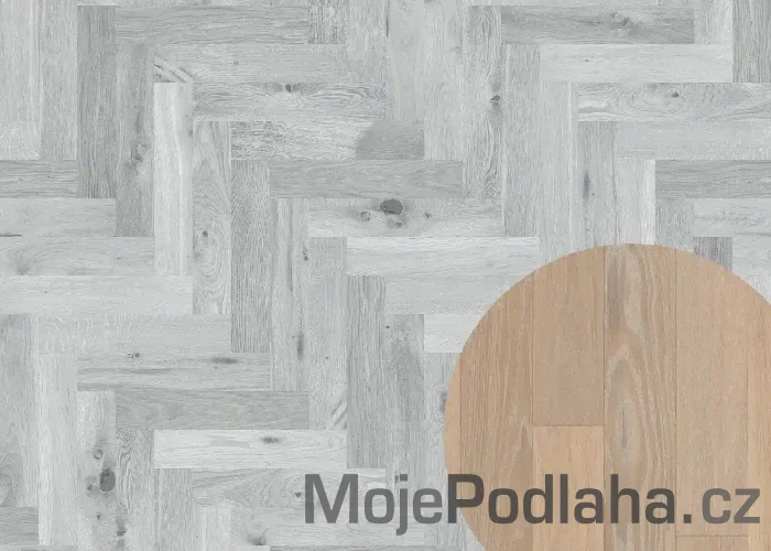 Masivní dřevěná podlaha Esco 021N Extra White