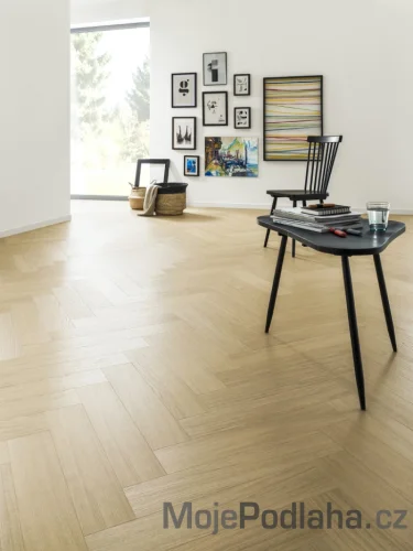 Dýhovaná dřevěná podlaha ParKy Swing Ivory Oak Premium - levý