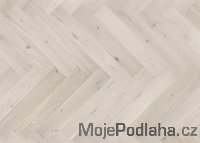 Třívrstvá dřevěná podlaha Barlinek Dub Cappuccino Herringbone 130
