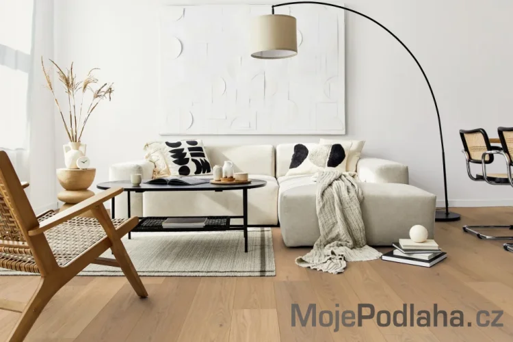 Dýhovaná dřevěná podlaha ParKy Summit Ivory Oak Rustic Light