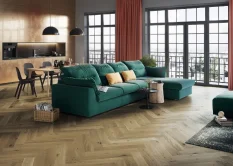 Třívrstvá dřevěná podlaha Barlinek Dub Toffee Herringbone 130