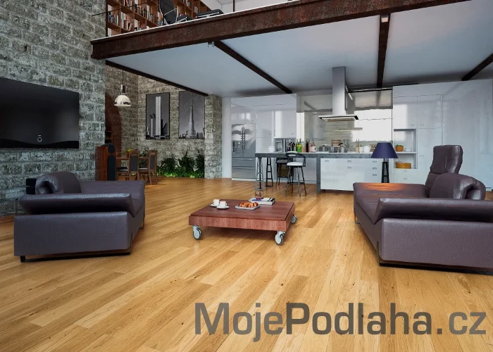 Třívrstvá dřevěná podlaha Barlinek Dub Bright Grande