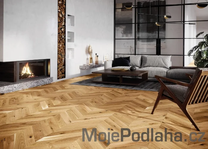 Třívrstvá dřevěná podlaha Barlinek Dub Raisins Chevron 130