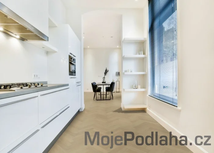 Dýhovaná dřevěná podlaha ParKy Swing Ivory Oak Premium - levý